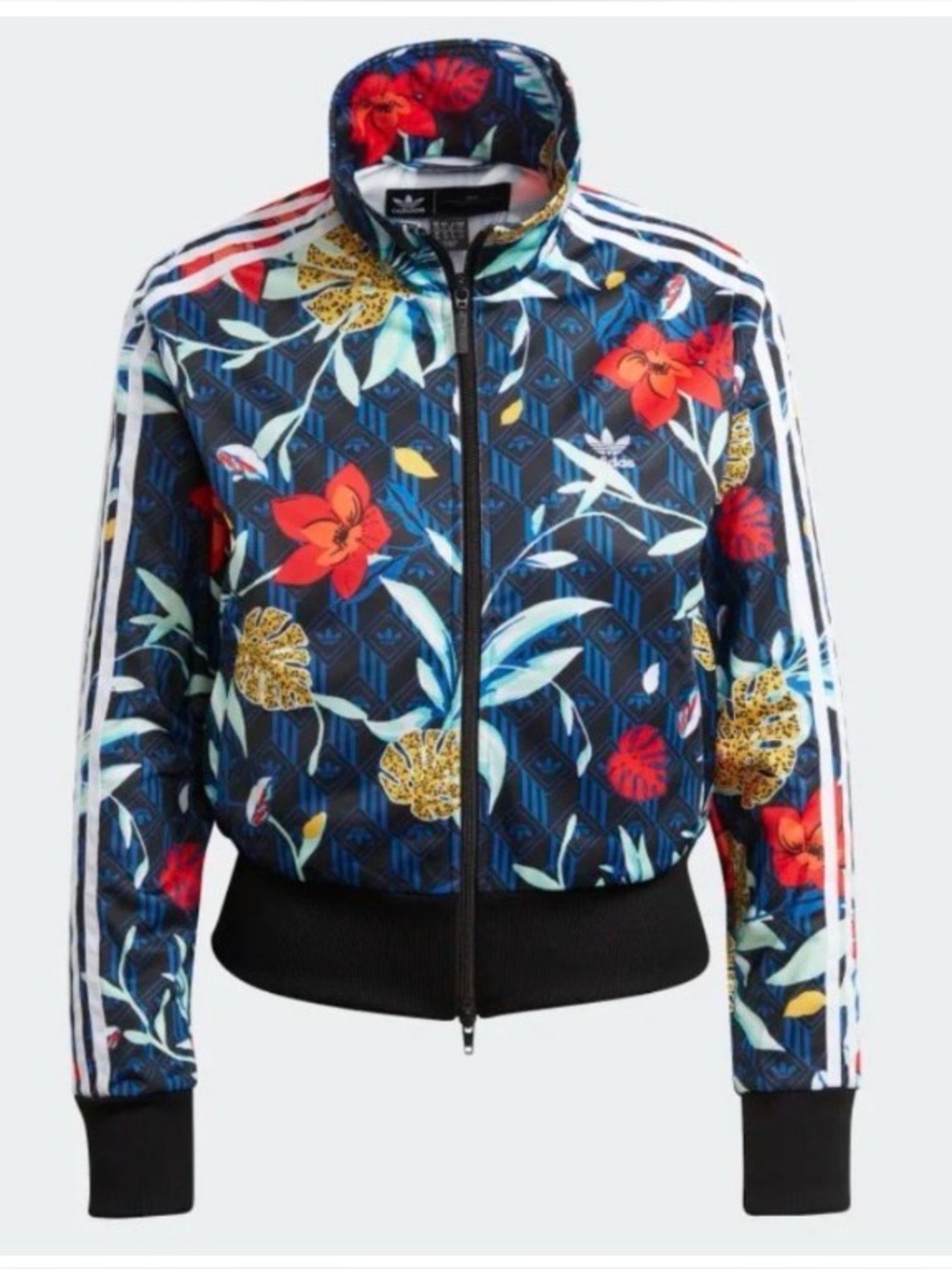 ADIDAS X HER STUDIO LONDON TRACK JACKET TROPICAL FLORAL ZIP WOMENS SZ XSMALL